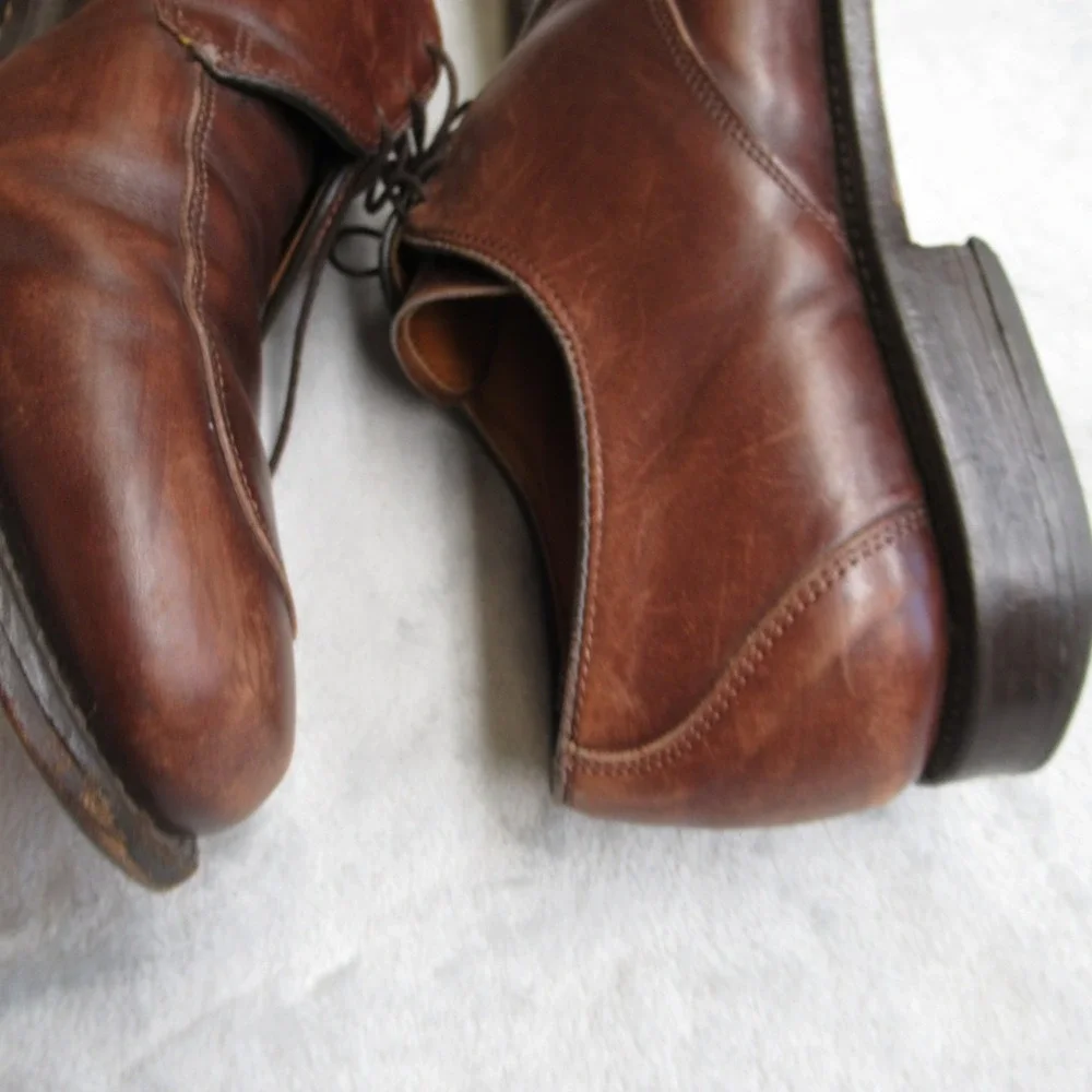 Allen Edmonds Burton Dress Shoes Men 9.5 3E Brown Leather Bicycle Blucher USA